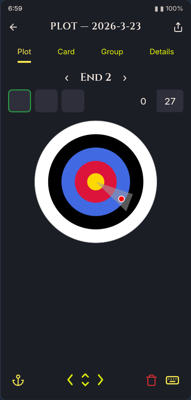 Arrow plotting screen preview of a custom skin