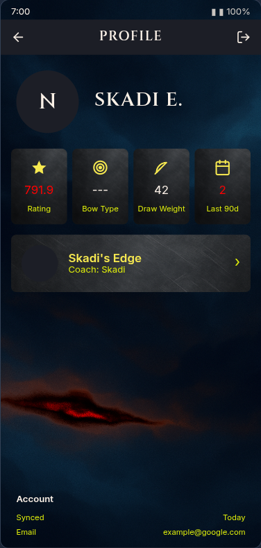 Profile screen preview of a custom skin